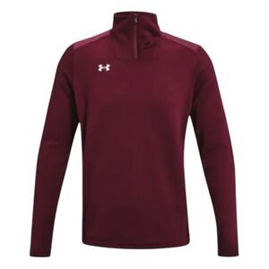 Under Armour Command 1/4 Zip Warm-Up Jacket Maroon French Terry Pull-Over L